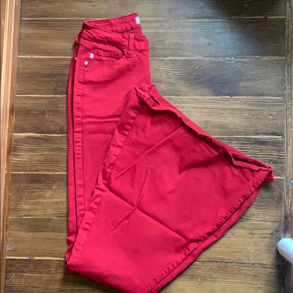 Red Super flare, bell bottom jeans